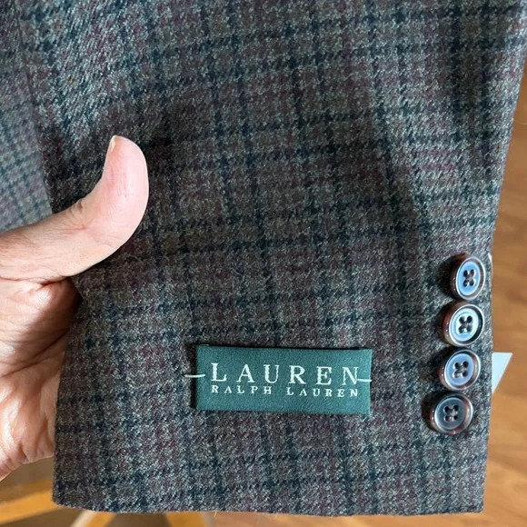 Ralph Lauren Men's Checkered Brown Blazer